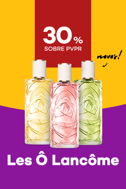 Novos perfumes Les Ô Lancôme com frascos coloridos e com 30% desconto sobre preço de Venda ao Público Recomendado